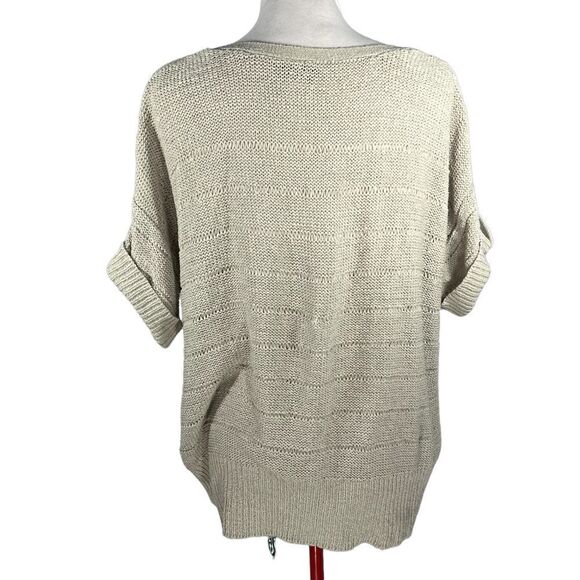 𝅺Wallis UK  boatneck sweater jumper cap sleeves ribbed cream Size 12-14 - Picture 11 of 13